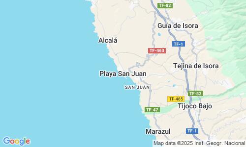 Ausschnitt der Weltkarte zu Playa de San Juan