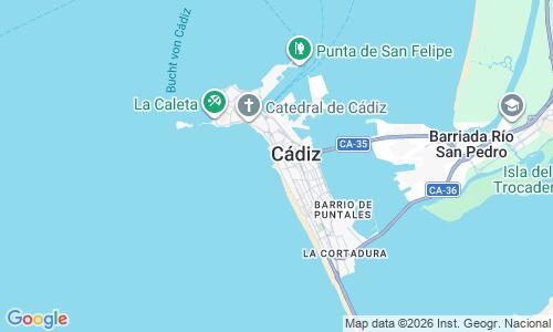 Ausschnitt der Weltkarte zu Playa de Santa María del Mar