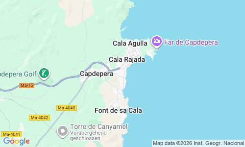 Ausschnitt der Weltkarte zu Playa de Son Moll