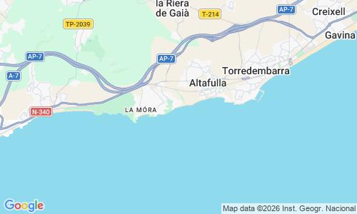 Ausschnit der Weltkarte zu Playa de Tamarit