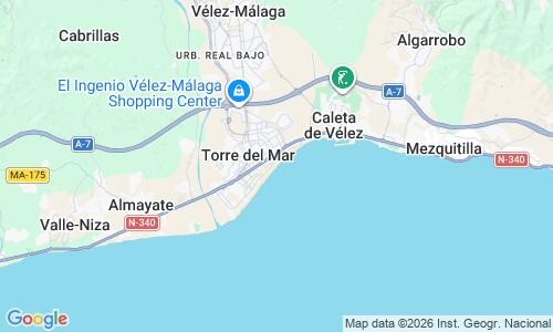 Ausschnitt der Weltkarte zu Playa de Torre del Mar