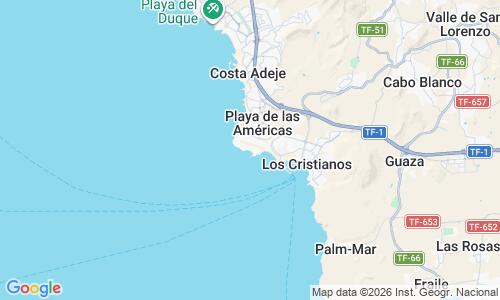 Ausschnitt der Weltkarte zu Playa del Camisón