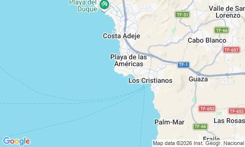 Ausschnitt der Weltkarte zu Playa del Camisón