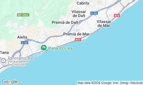 Ausschnitt der Weltkarte zu Playa del Ponent