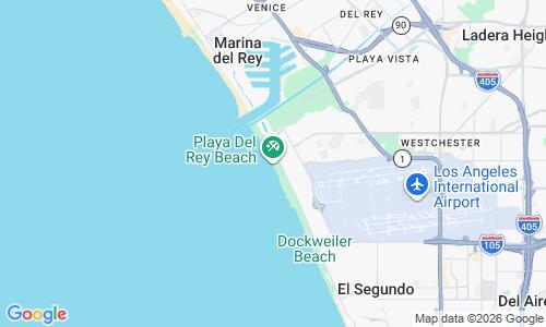 Ausschnitt der Weltkarte zu Playa del Rey Beach