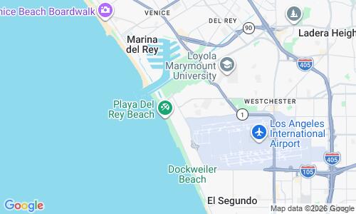Ausschnitt der Weltkarte zu Playa del Rey Strand