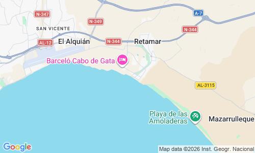 Ausschnitt der Weltkarte zu Playa del Toyo