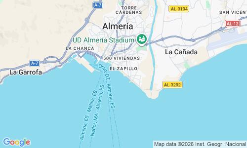 Ausschnitt der Weltkarte zu Playa del Zapillo