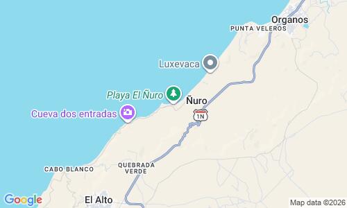 Ausschnitt der Weltkarte zu Playa El Ñuro