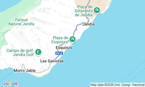 Ausschnitt der Weltkarte zu Playa Esquinzo