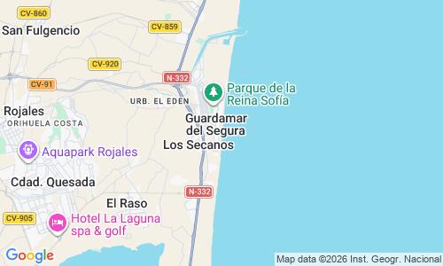 Ausschnitt der Weltkarte zu Playa Guardamar Centro