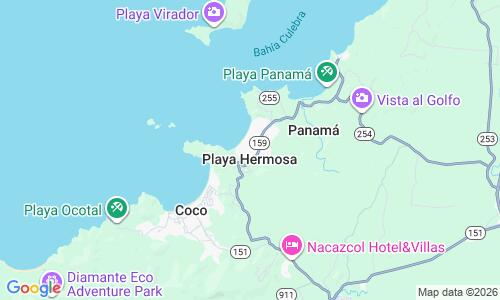 Ausschnitt der Weltkarte zu Playa Hermosa