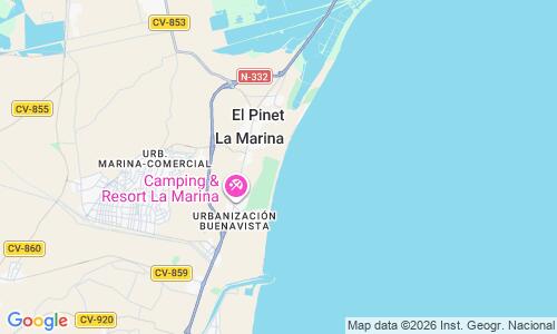 Ausschnitt der Weltkarte zu Playa La Marina