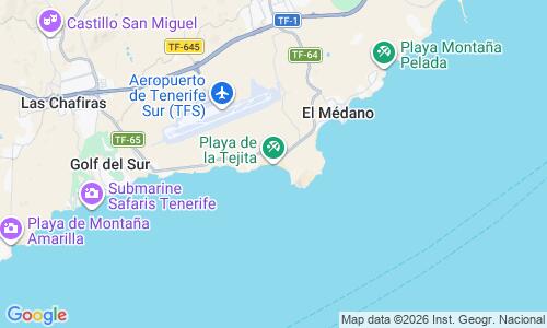 Ausschnitt der Weltkarte zu Playa La Tejita