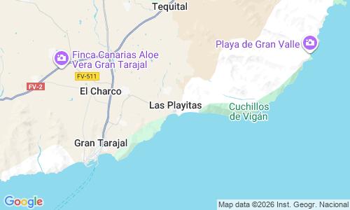 Ausschnitt der Weltkarte zu Playa Las Playitas