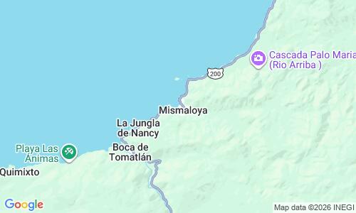 Ausschnitt der Weltkarte zu Playa Mismaloya