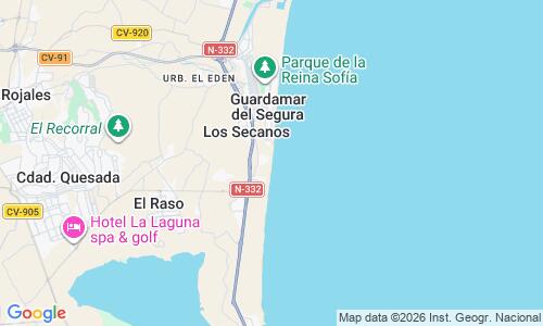 Ausschnitt der Weltkarte zu Playa Moncayo Guardamar