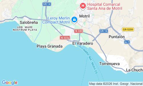 Ausschnitt der Weltkarte zu Playa Motril