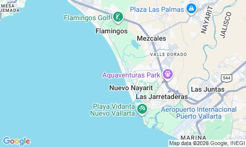 Ausschnitt der Weltkarte zu Playa Nuevo Vallarta