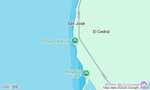 Ausschnitt der Weltkarte zu Playa Palancar