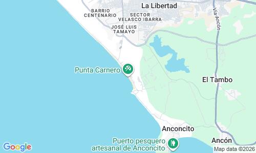 Ausschnitt der Weltkarte zu Playa Punta Carnero