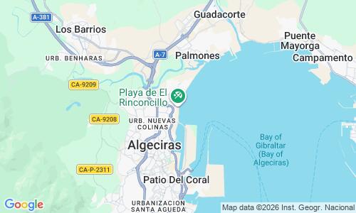 Ausschnitt der Weltkarte zu Playa Rinconcillo