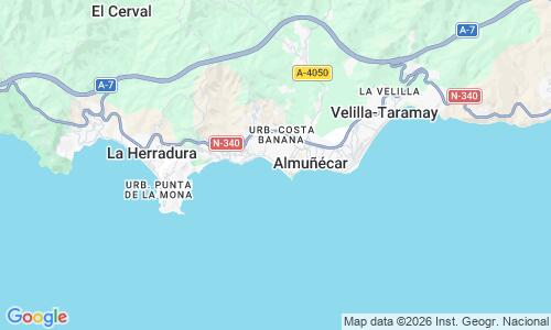 Ausschnitt der Weltkarte zu Playa San Cristobal