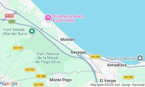 Ausschnitt der Weltkarte zu Playa Santa Ana