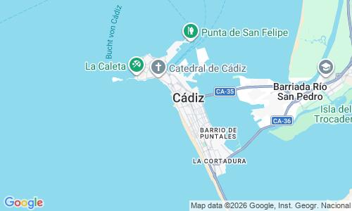 Ausschnitt der Weltkarte zu Playa Santa Maria del Mar