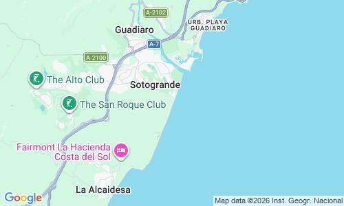 Ausschnitt der Weltkarte zu Playa Sotogrande