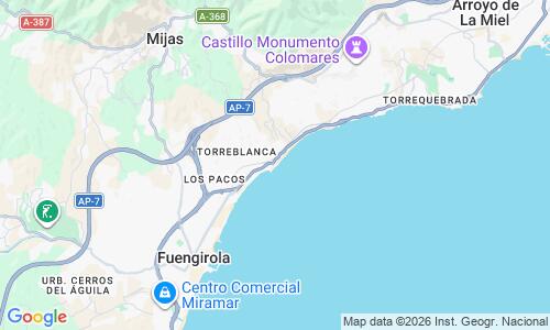 Ausschnitt der Weltkarte zu Playa Torreblanca