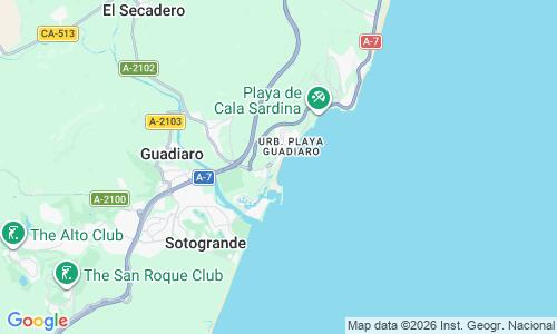 Ausschnitt der Weltkarte zu Playa Torreguadiaro