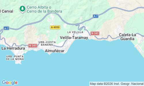 Ausschnitt der Weltkarte zu Playa Velilla