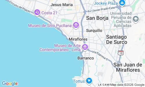 Ausschnitt der Weltkarte zu Playa Waikiki