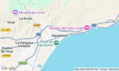 Ausschnitt der Weltkarte zu Playazo de Aguadulce