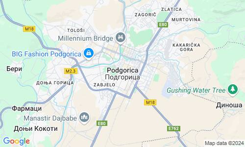 Ausschnitt der Weltkarte zu Podgorica