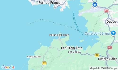 Ausschnitt der Weltkarte zu Pointe du Bout
