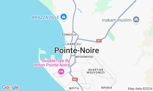 Ausschnitt der Weltkarte zu Pointe-Noire