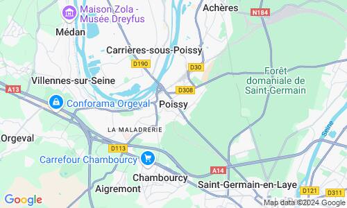 Ausschnitt der Weltkarte zu Poissy
