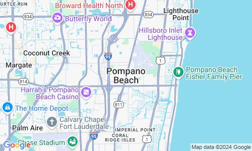 Ausschnitt der Weltkarte zu Pompano Beach