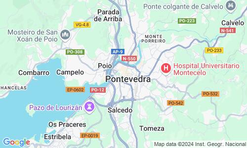 Ausschnitt der Weltkarte zu Pontevedra