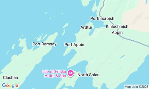 Ausschnitt der Weltkarte zu Port Appin Strand