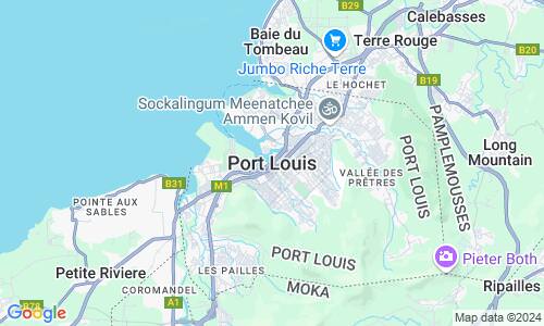 Ausschnitt der Weltkarte zu Port Louis