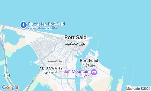 Ausschnitt der Weltkarte zu Port Said