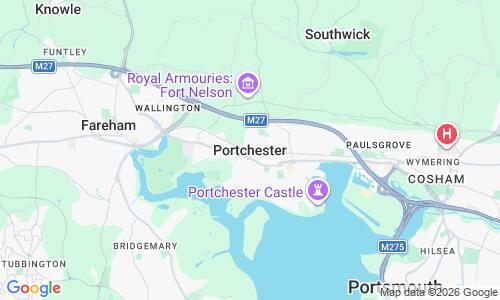 Ausschnitt der Weltkarte zu Portchester Beach