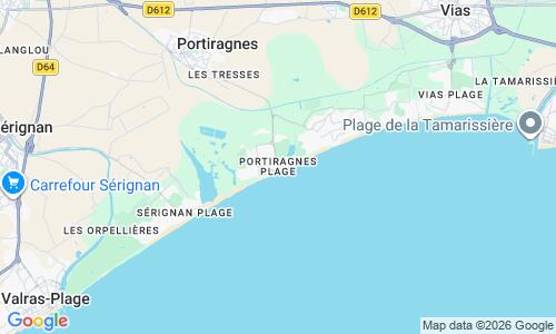Ausschnitt der Weltkarte zu Portiragnes-Plage