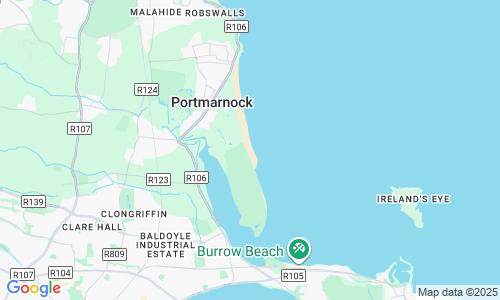 Ausschnitt der Weltkarte zu Portmarnock Beach