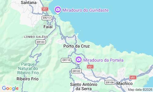 Ausschnitt der Weltkarte zu Porto da Cruz Strand