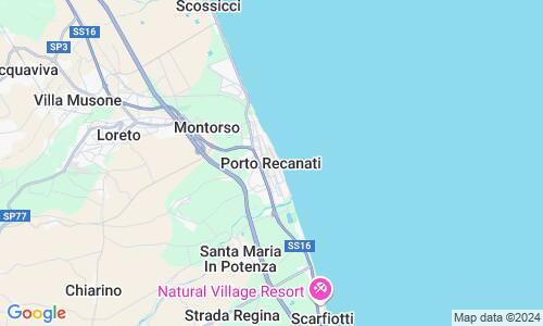 Ausschnitt der Weltkarte zu Porto Recanati