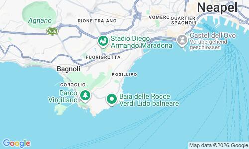 Ausschnitt der Weltkarte zu Posillipo Strand